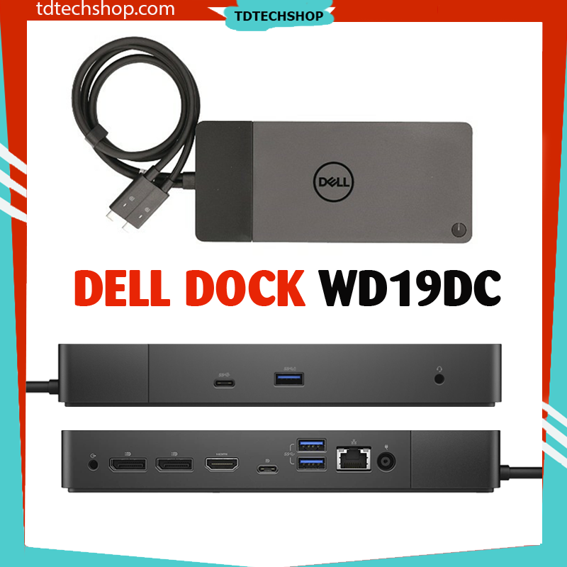 Dell Performance Dock WD19DC – Doppio USB-C – Alimentatore 240W – 4 Display